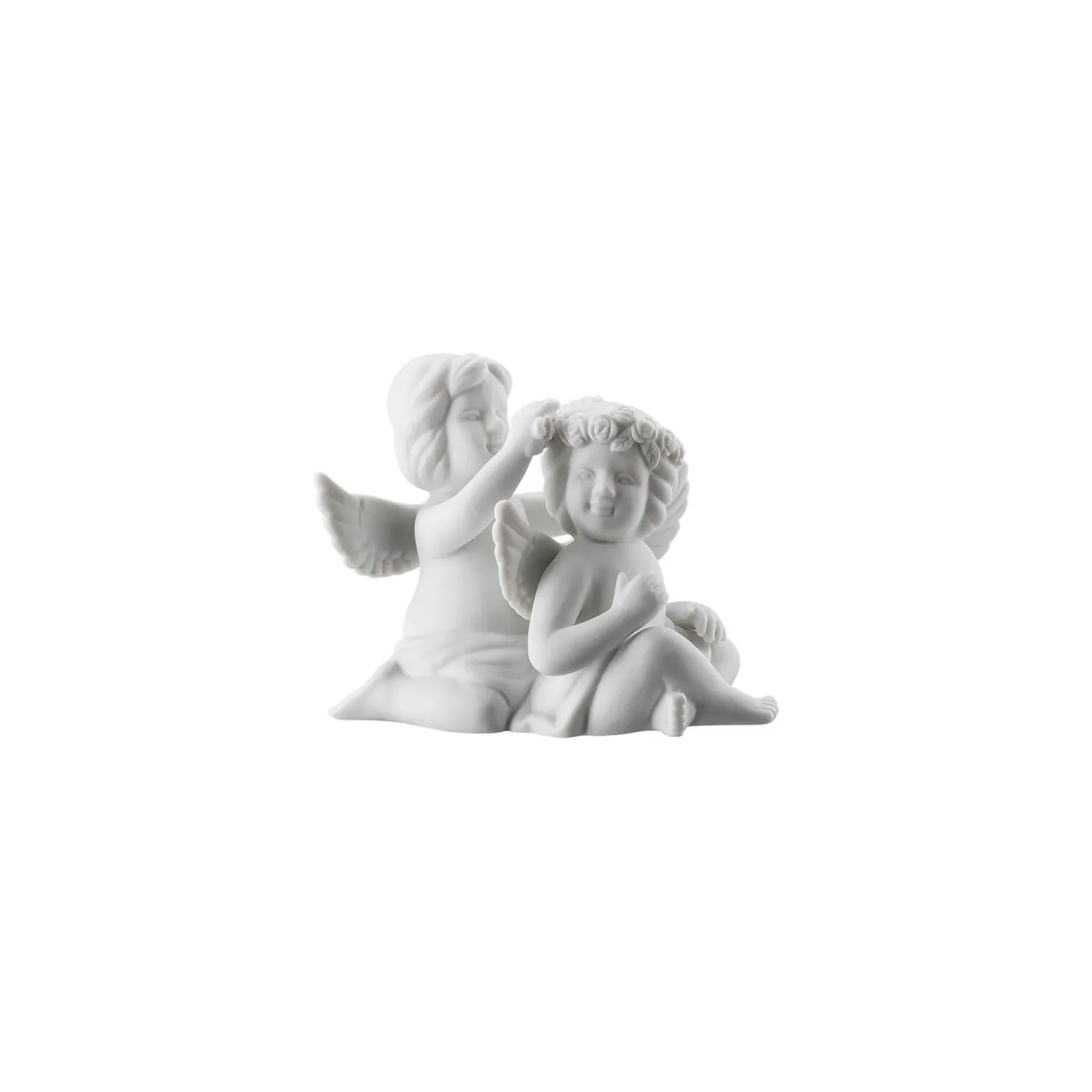 Rosenthal Engelfiguren|Engelpaar mit Blumenkranz