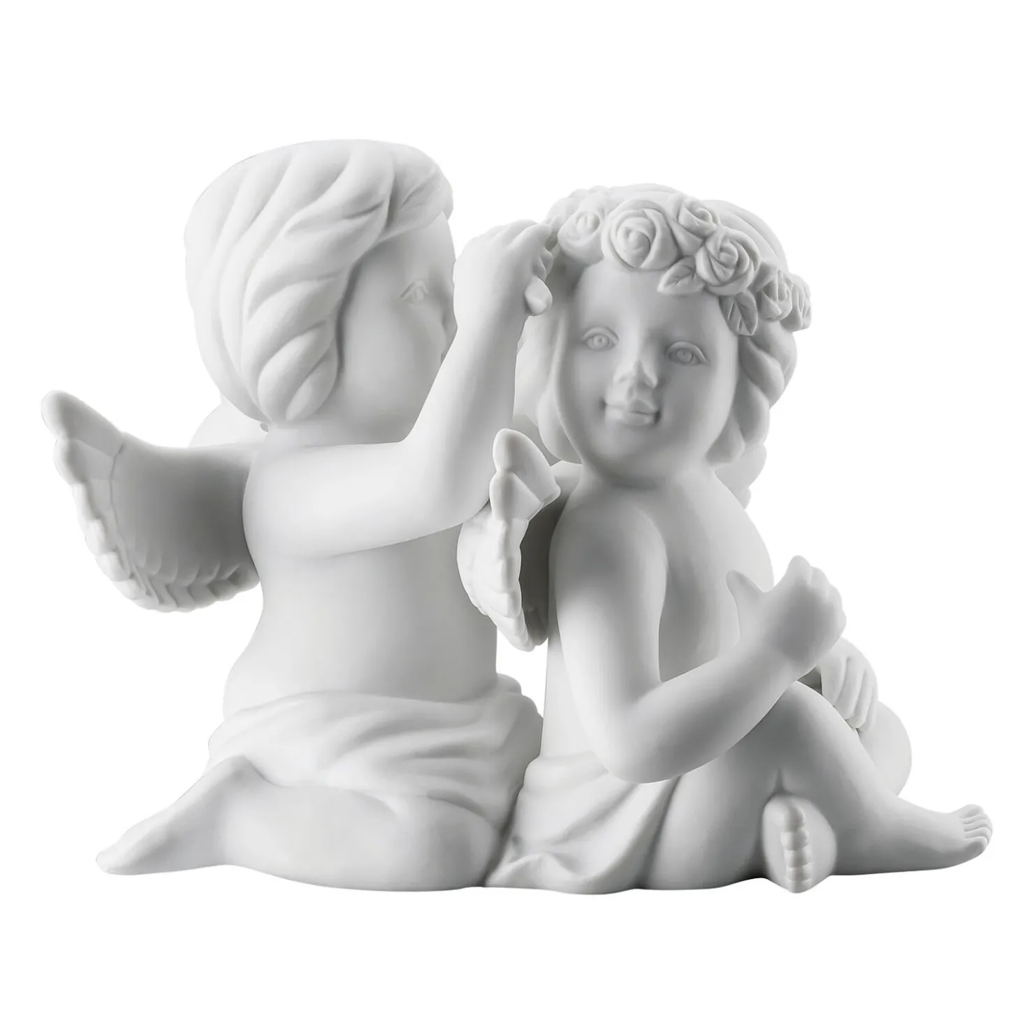 Rosenthal Engelfiguren|Engelpaar mit Blumenkranz