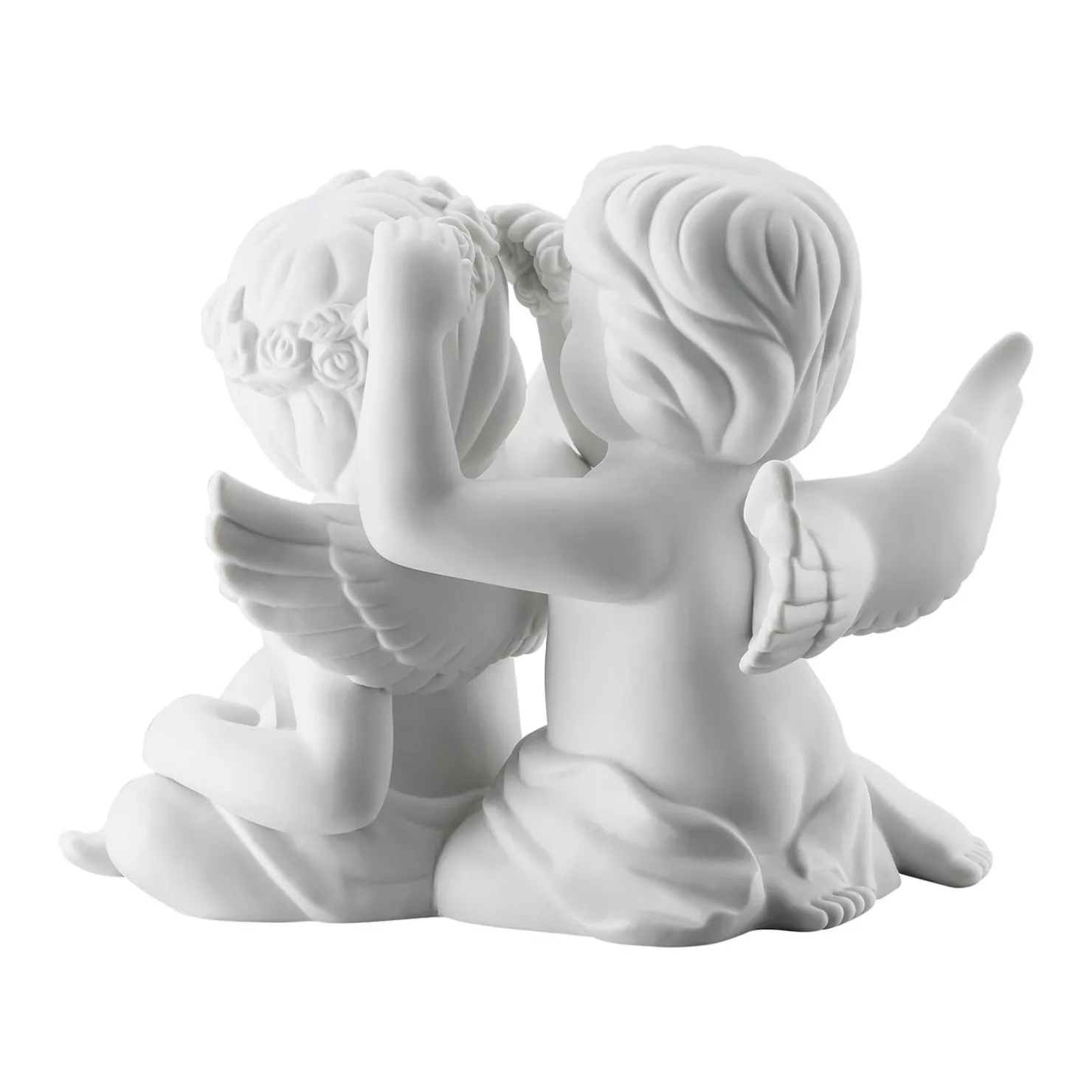 Rosenthal Engelfiguren|Engelpaar mit Blumenkranz