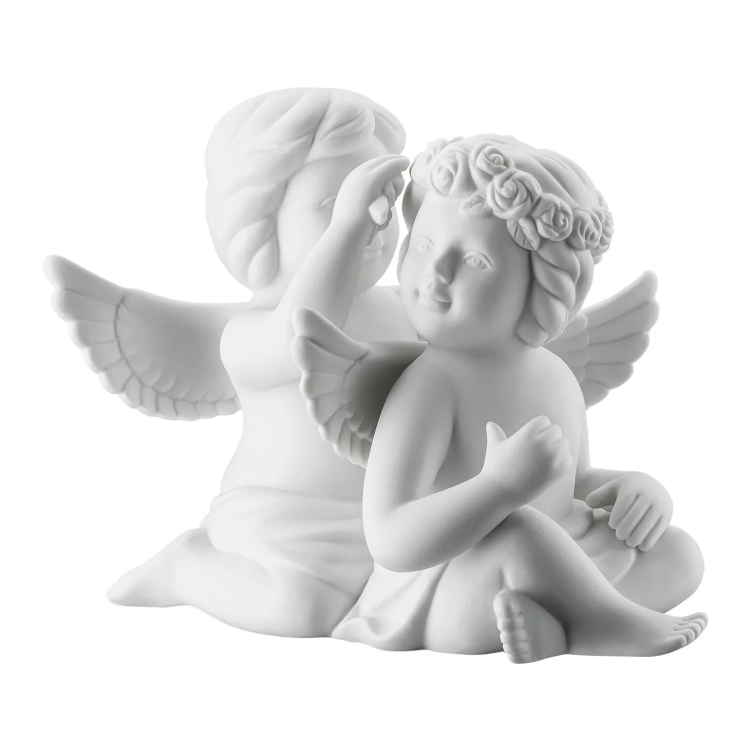 Rosenthal Engelfiguren|Engelpaar mit Blumenkranz