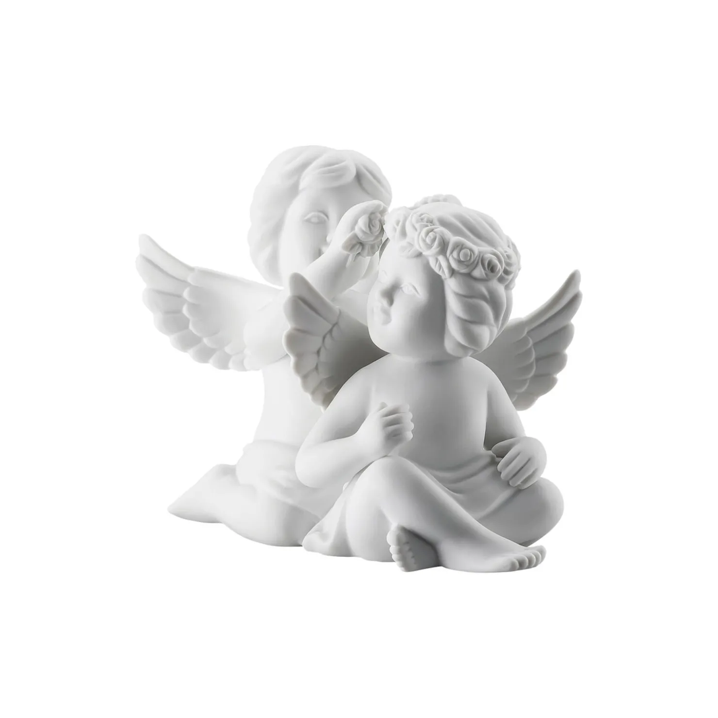 Rosenthal Engelfiguren|Engelpaar mit Blumenkranz