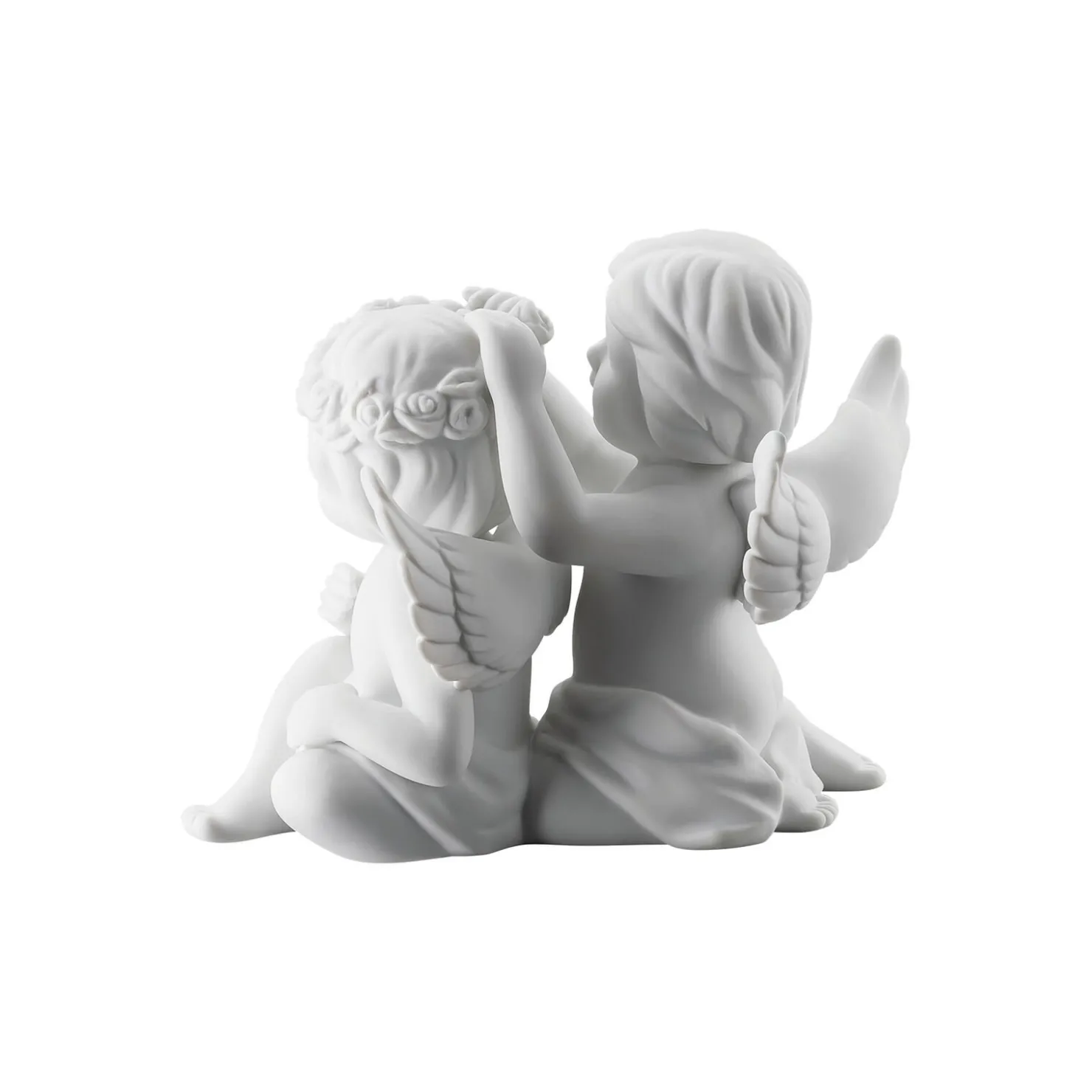 Rosenthal Engelfiguren|Engelpaar mit Blumenkranz