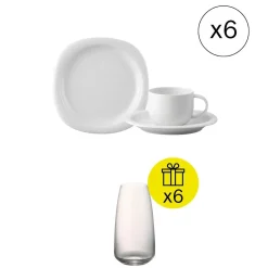 Rosenthal Geschirrsets Für 6 Personen|Ikonisches Frühstücks-Set für 6, 18-tlg. Geschirr-Set mit Geschenk
