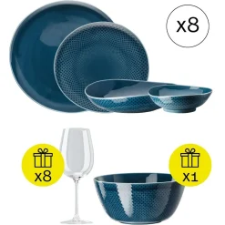 Rosenthal Geschirrsets Für 8 Personen|Modernes Tafelservice für 8, 32-tlg. Geschirr-Set mit Geschenk